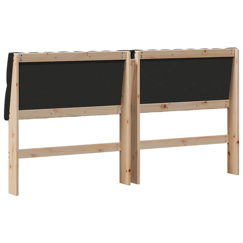 vidaXL Kárpitozott fejtámla Fekete 180 cm Tömör fenyőfa