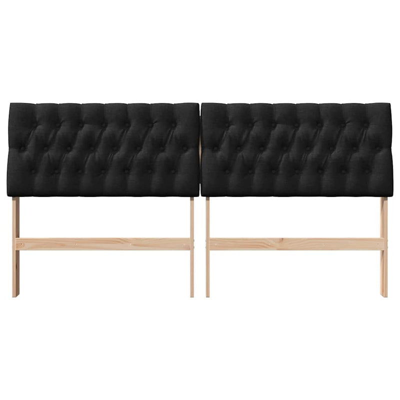 vidaXL Kárpitozott fejtámla Fekete 180 cm Tömör fenyőfa