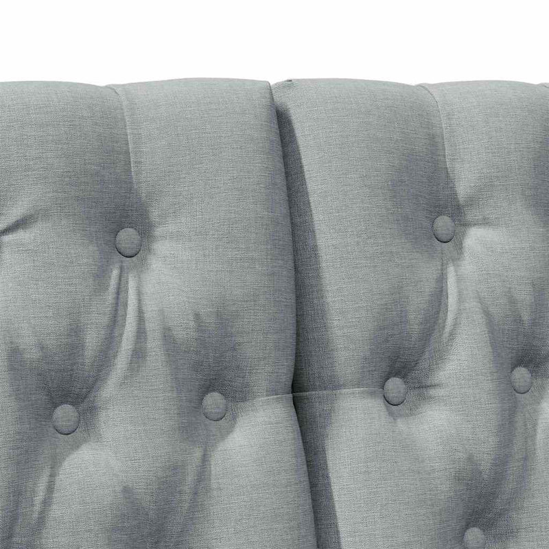 vidaXL Kárpitozott fejtámla Világosszürke 180 cm Tömör fenyőfa