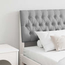 vidaXL Kárpitozott fejtámla Világosszürke 180 cm Tömör fenyőfa