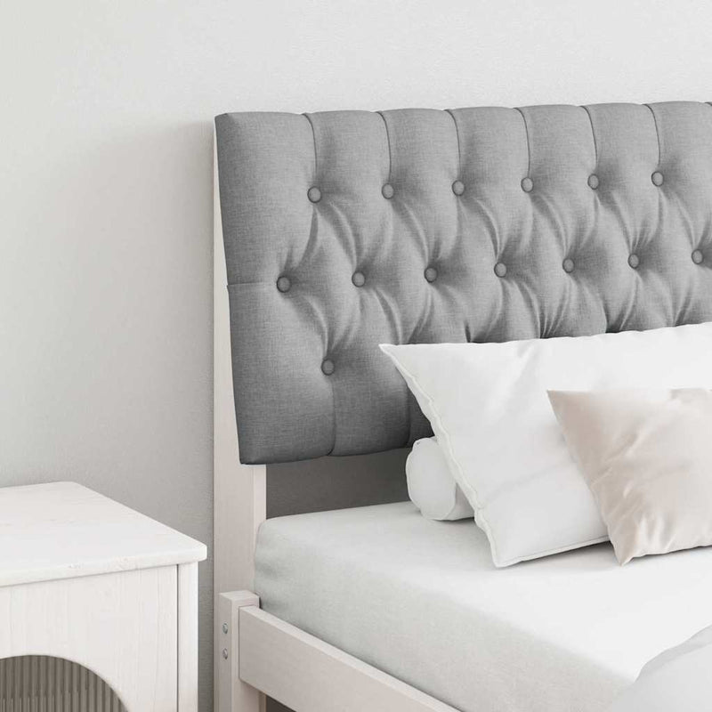 vidaXL Kárpitozott fejtámla Világosszürke 180 cm Tömör fenyőfa