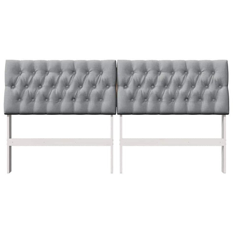 vidaXL Kárpitozott fejtámla Világosszürke 180 cm Tömör fenyőfa