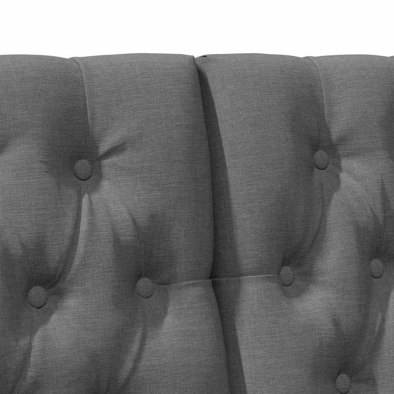 vidaXL Kárpitozott fejtámla Sötétszürke 160 cm Tömör fenyőfa