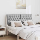 vidaXL Kárpitozott fejtámla Világosszürke 150 cm Tömör fenyőfa