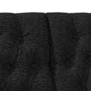 vidaXL Kárpitozott fejtámla Fekete 140 cm Tömör fenyőfa