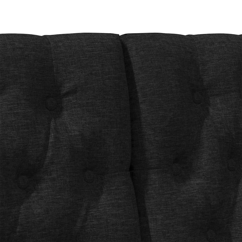 vidaXL Kárpitozott fejtámla Fekete 140 cm Tömör fenyőfa