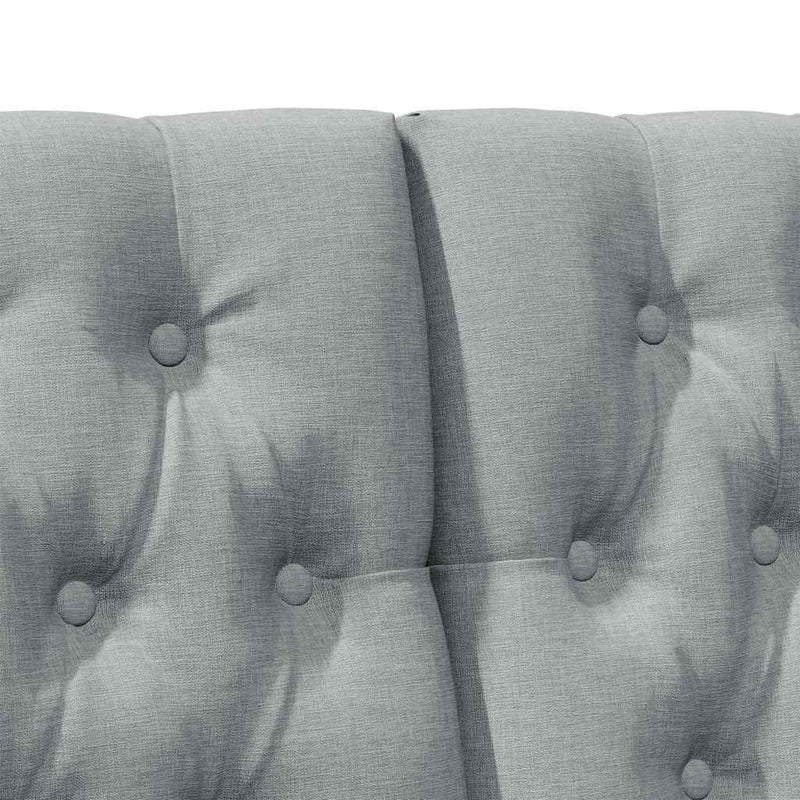 vidaXL Kárpitozott fejtámla Világosszürke 135 cm Tömör fenyőfa