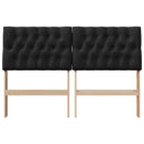 vidaXL Kárpitozott fejtámla Fekete 135 cm Tömör fenyőfa