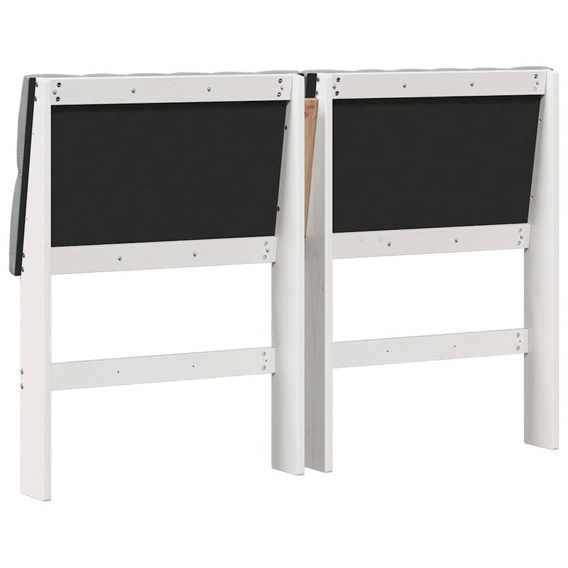 vidaXL Kárpitozott fejtámla Világosszürke 135 cm Tömör fenyőfa