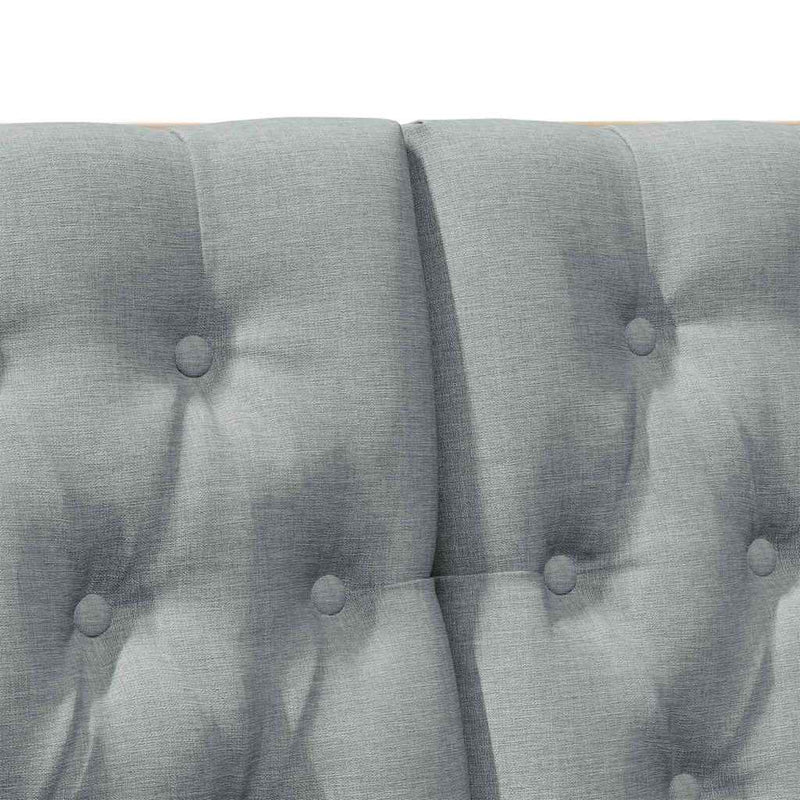 vidaXL Kárpitozott fejtámla Világosszürke 120 cm Tömör fenyőfa