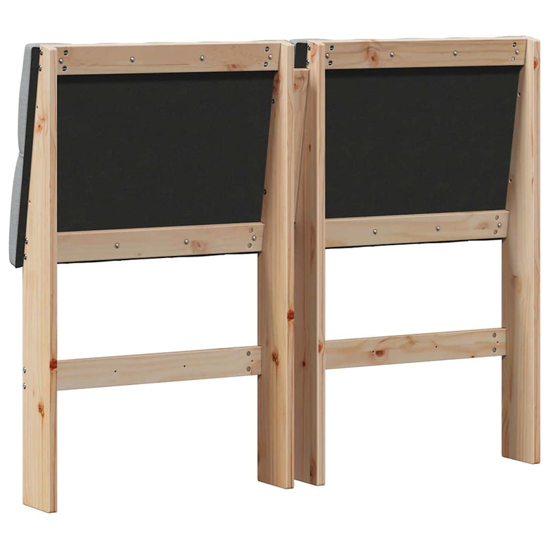 vidaXL Kárpitozott fejtámla Világosszürke 120 cm Tömör fenyőfa