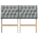 vidaXL Kárpitozott fejtámla Világosszürke 120 cm Tömör fenyőfa