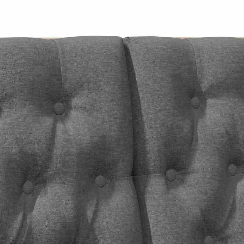 vidaXL Kárpitozott fejtámla Sötétszürke 120 cm Tömör fenyőfa