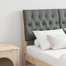 vidaXL Kárpitozott fejtámla Sötétszürke 120 cm Tömör fenyőfa