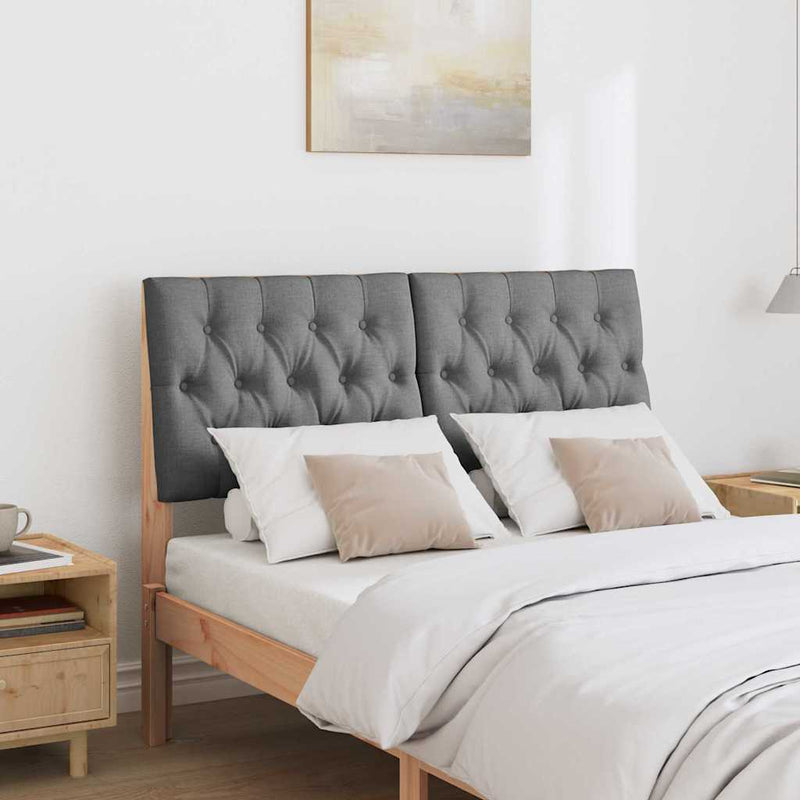 vidaXL Kárpitozott fejtámla Sötétszürke 120 cm Tömör fenyőfa