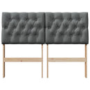 vidaXL Kárpitozott fejtámla Sötétszürke 120 cm Tömör fenyőfa