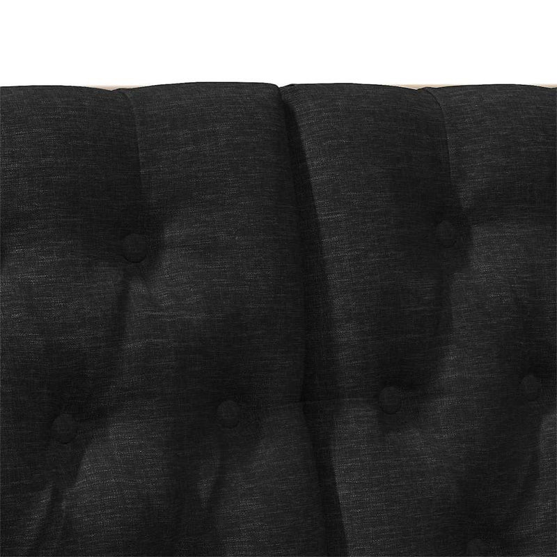 vidaXL Kárpitozott fejtámla Fekete 120 cm Tömör fenyőfa