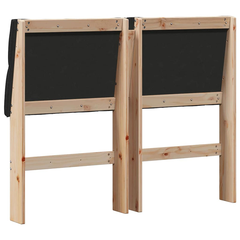 vidaXL Kárpitozott fejtámla Fekete 120 cm Tömör fenyőfa