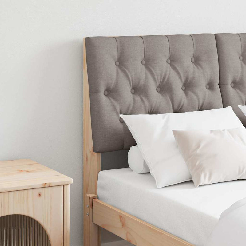 vidaXL Kárpitozott fejtámla Tópszínű 120 cm Tömör fenyőfa