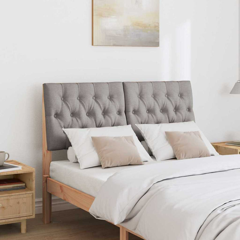 vidaXL Kárpitozott fejtámla Tópszínű 120 cm Tömör fenyőfa