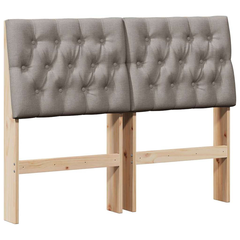 vidaXL Kárpitozott fejtámla Tópszínű 120 cm Tömör fenyőfa