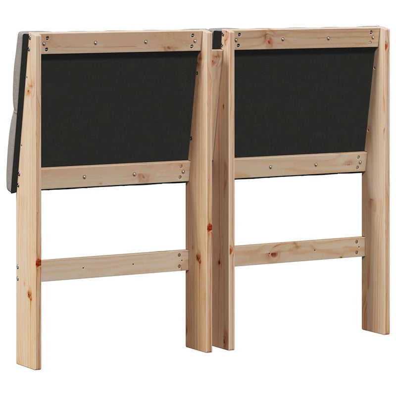 vidaXL Kárpitozott fejtámla Tópszínű 120 cm Tömör fenyőfa