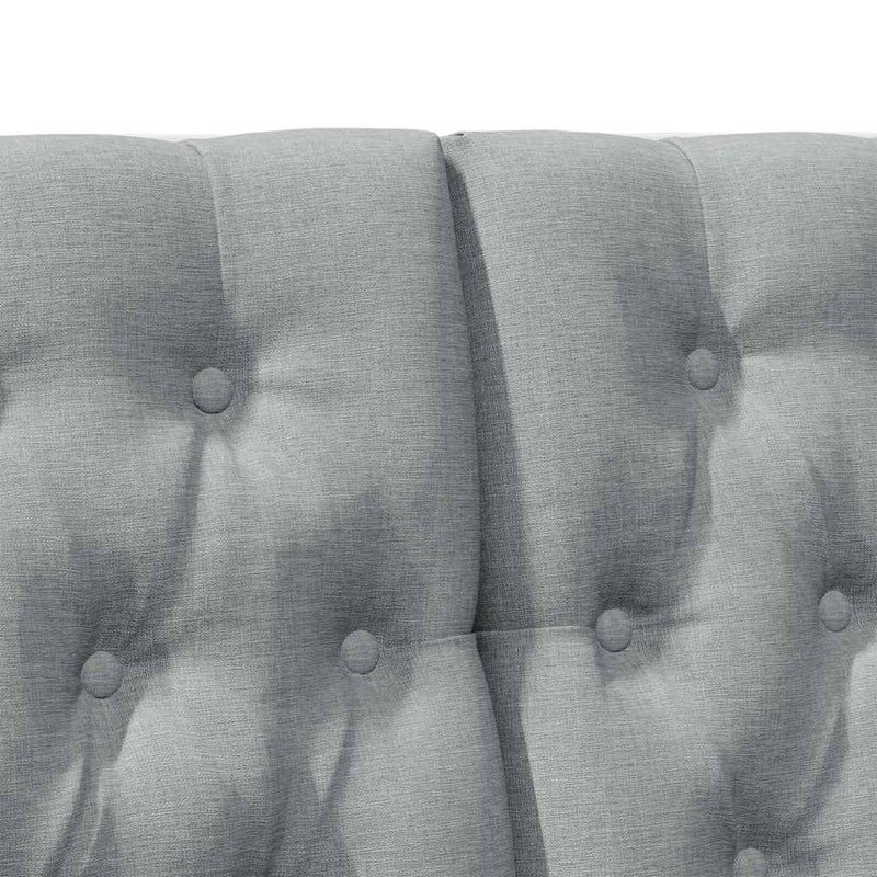 vidaXL Kárpitozott fejtámla Világosszürke 120 cm Tömör fenyőfa