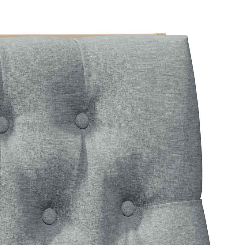 vidaXL Kárpitozott fejtámla Világosszürke 100 cm Tömör fenyőfa