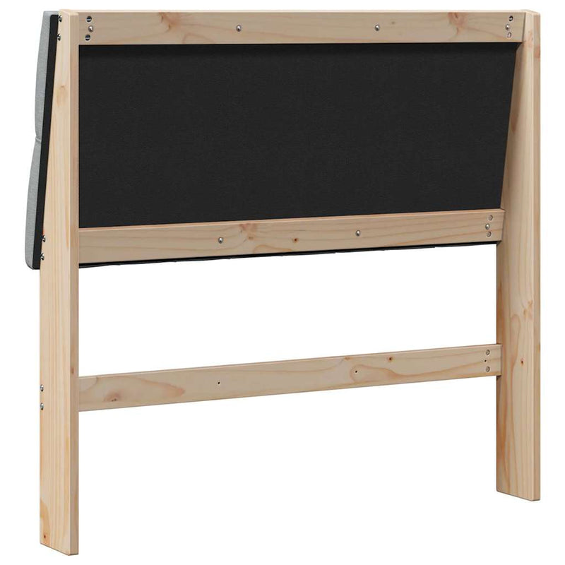 vidaXL Kárpitozott fejtámla Világosszürke 100 cm Tömör fenyőfa