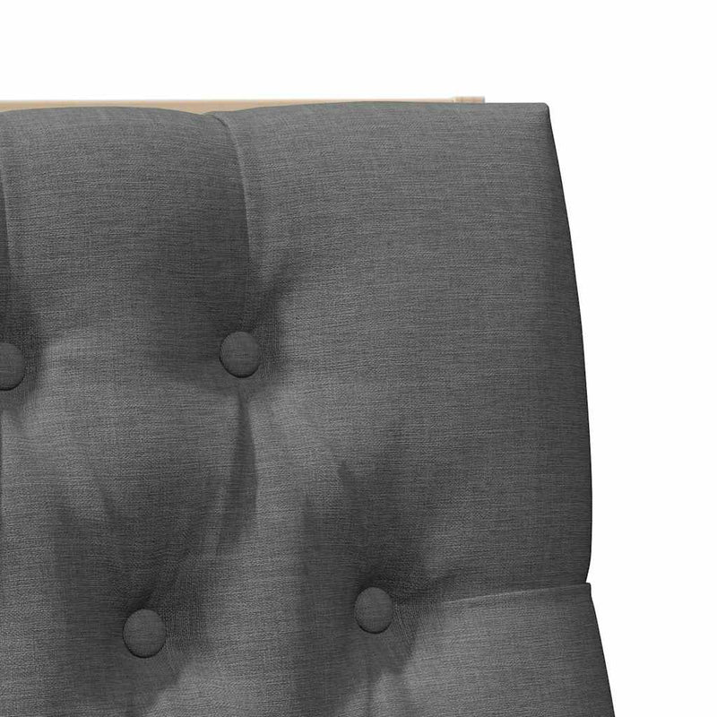 vidaXL Kárpitozott fejtámla Sötétszürke 100 cm Tömör fenyőfa