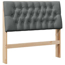 vidaXL Kárpitozott fejtámla Sötétszürke 100 cm Tömör fenyőfa