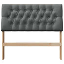 vidaXL Kárpitozott fejtámla Sötétszürke 100 cm Tömör fenyőfa