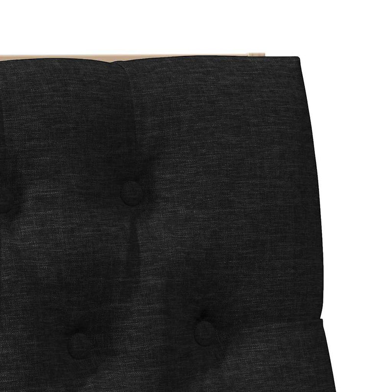 vidaXL Kárpitozott fejtámla Fekete 100 cm Tömör fenyőfa