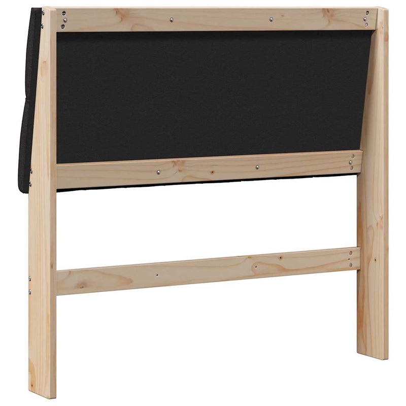 vidaXL Kárpitozott fejtámla Fekete 100 cm Tömör fenyőfa