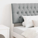 vidaXL Kárpitozott fejtámla Világosszürke 100 cm Tömör fenyőfa