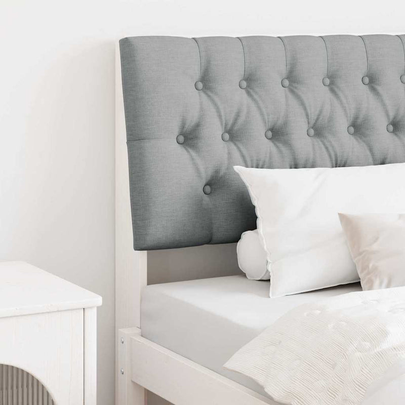 vidaXL Kárpitozott fejtámla Világosszürke 100 cm Tömör fenyőfa