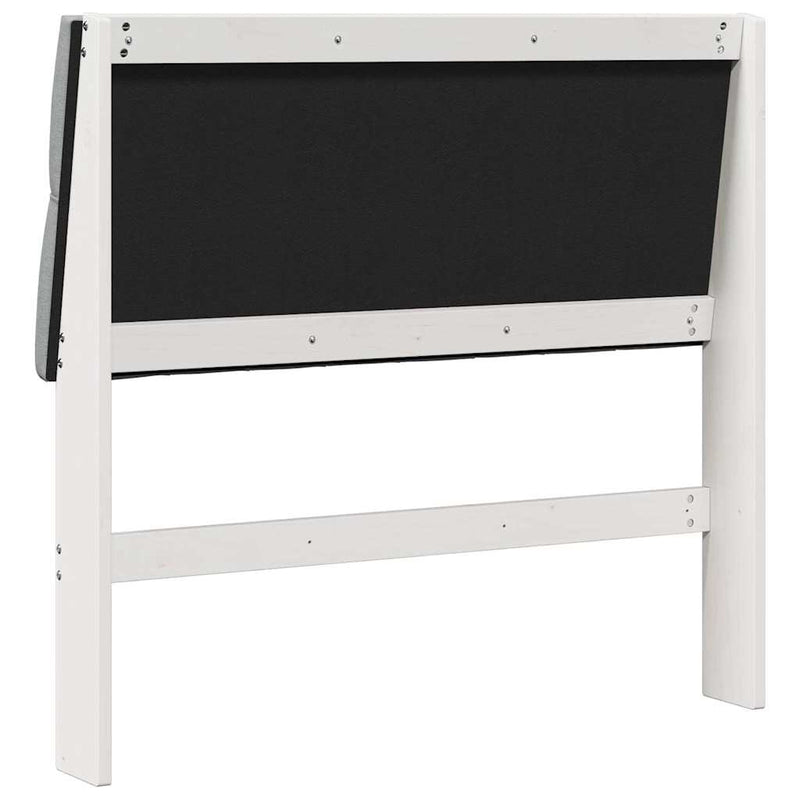 vidaXL Kárpitozott fejtámla Világosszürke 100 cm Tömör fenyőfa