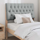 vidaXL Kárpitozott fejtámla Világosszürke 90 cm Tömör fenyőfa