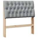 vidaXL Kárpitozott fejtámla Világosszürke 90 cm Tömör fenyőfa