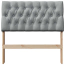 vidaXL Kárpitozott fejtámla Világosszürke 90 cm Tömör fenyőfa