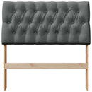 vidaXL Kárpitozott fejtámla Sötétszürke 90 cm Tömör fenyőfa