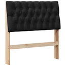 vidaXL Kárpitozott fejtámla Fekete 90 cm Tömör fenyőfa