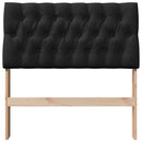 vidaXL Kárpitozott fejtámla Fekete 90 cm Tömör fenyőfa