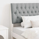 vidaXL Kárpitozott fejtámla Világosszürke 90 cm Tömör fenyőfa