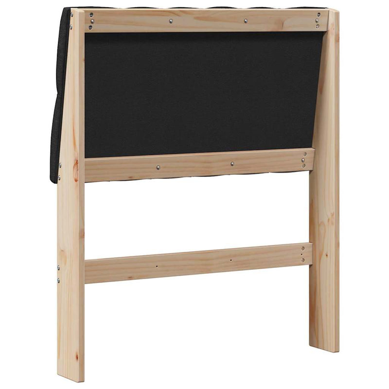 vidaXL Kárpitozott fejtámla Fekete 80 cm Tömör fenyőfa