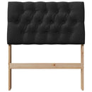 vidaXL Kárpitozott fejtámla Fekete 80 cm Tömör fenyőfa