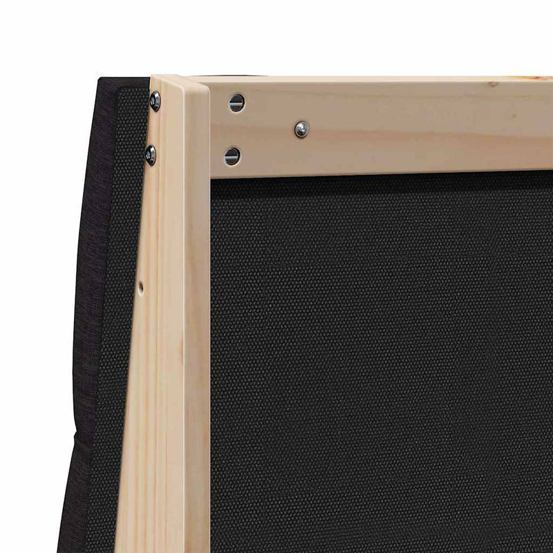 vidaXL Kárpitozott fejtámla Fekete 75 cm Tömör fenyőfa