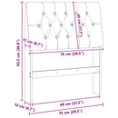 vidaXL Kárpitozott fejtámla Tópszínű 75 cm Tömör fenyőfa
