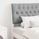 vidaXL Kárpitozott fejtámla Világosszürke 75 cm Tömör fenyőfa