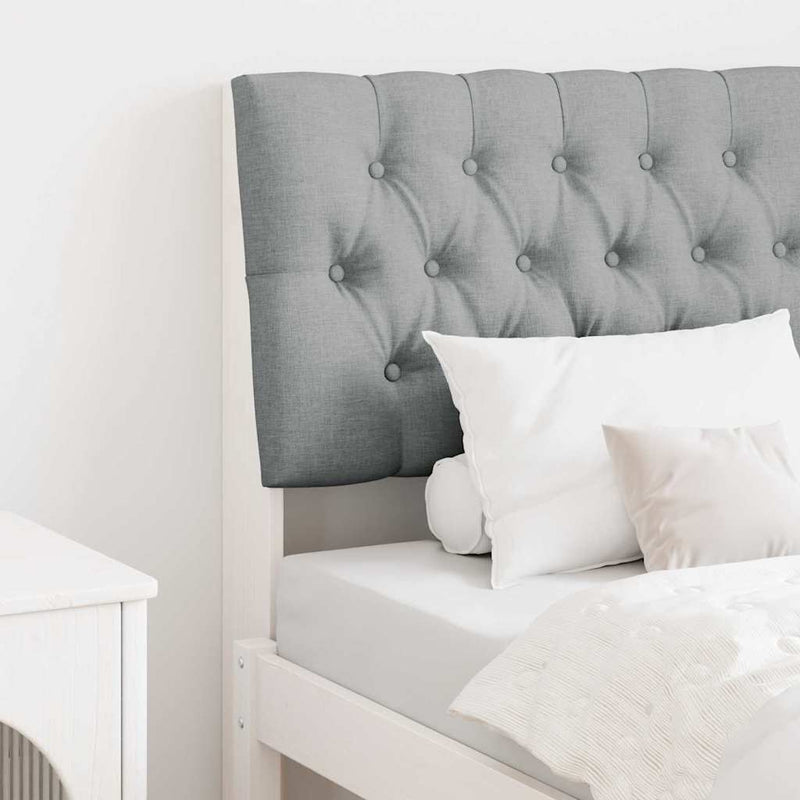 vidaXL Kárpitozott fejtámla Világosszürke 75 cm Tömör fenyőfa